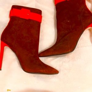 Beautiful Burgundy and Red Ankle Boots